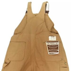 Reed Bib Overalls‎ Mens 44x40 Brown Duck Canvas Adjustable Straps Workwear NWD